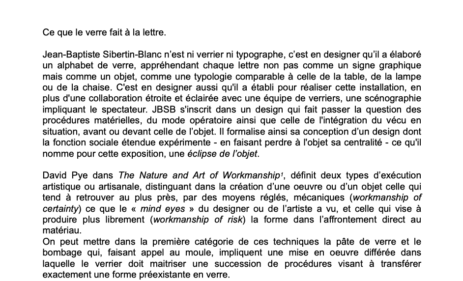 Ce que le verre fait à la lettre.