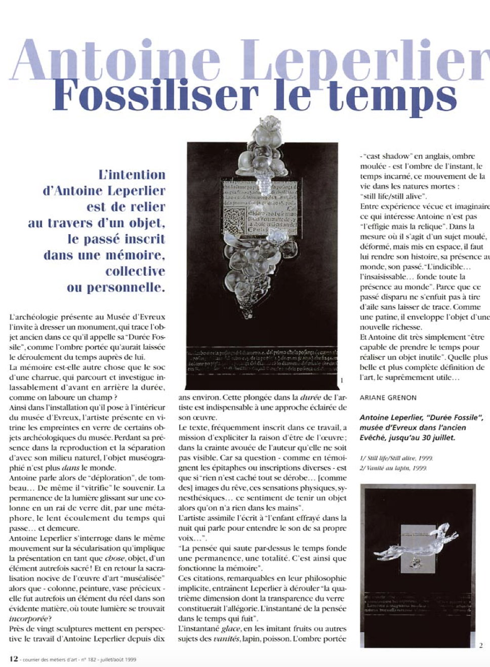 Antoine Leperlier, fossiliser le temps.