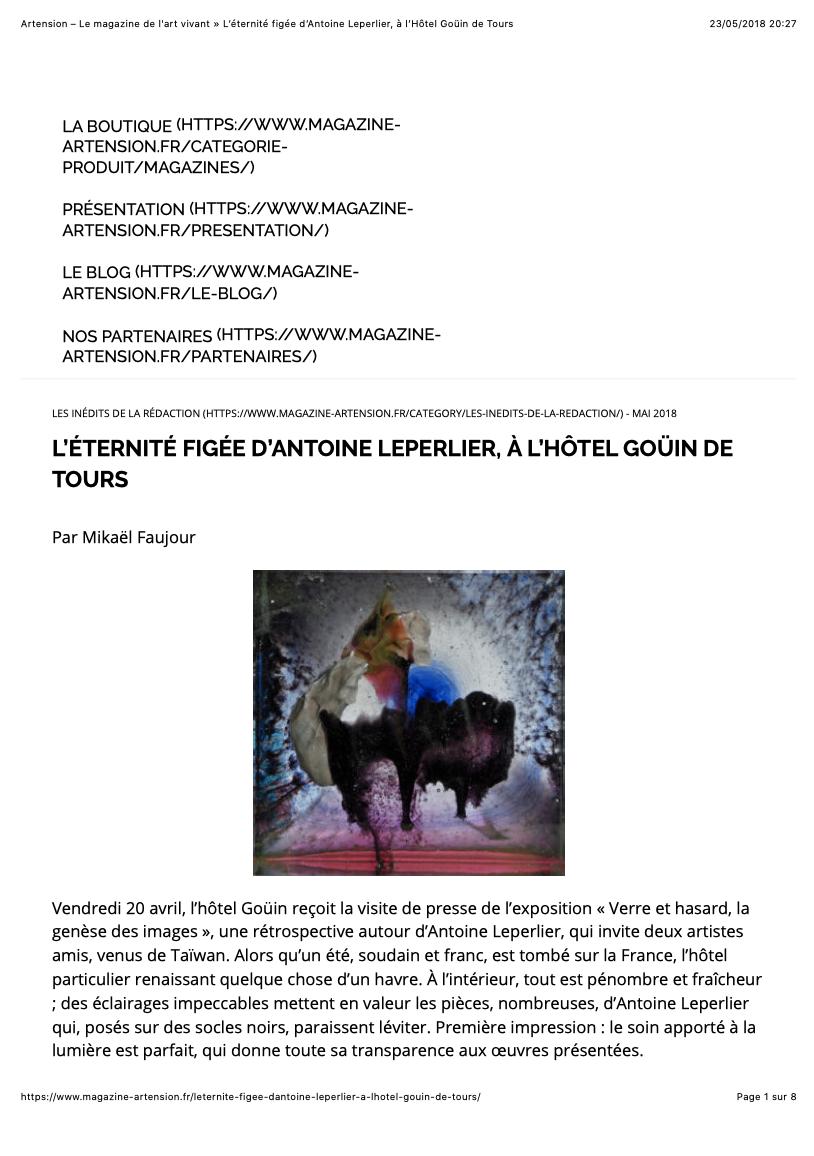 L'éternité figée d'Antoine Leperlier.