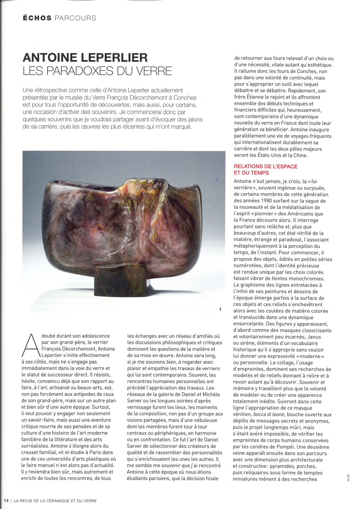 Antoine Leperlier Les paradoxes du verre