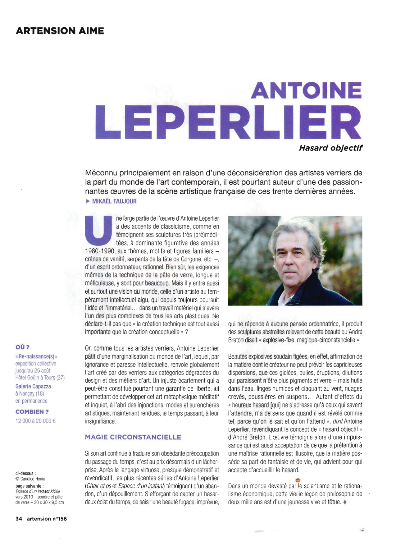Antoine Leperlier, Hasard Objectif